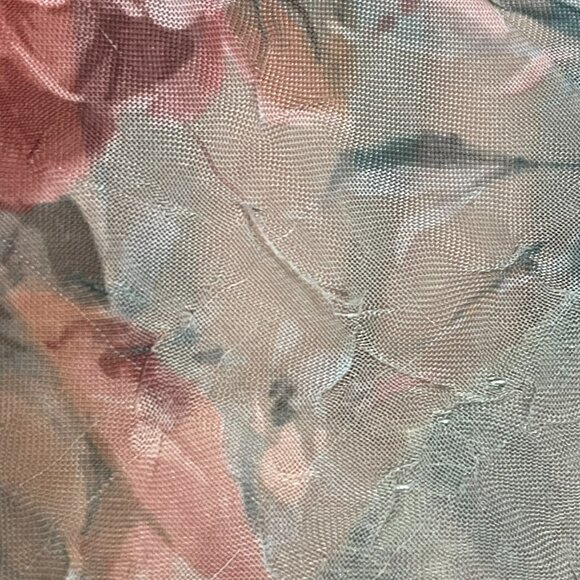 Floral Blouse Jacket Sheer Textured Fabric Sz 20W Short Sleeve Women Cottagecore - Picture 11 of 14